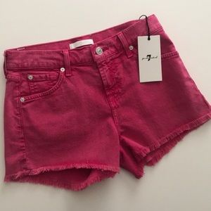 NEW 7for all mankind pink shorts size 25